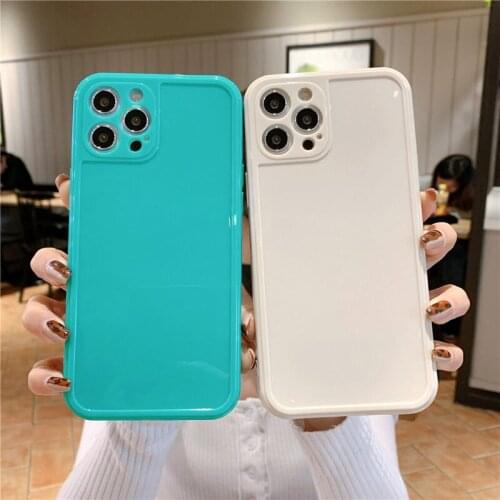 Candy Color Camera Protection Phone Case For iPhone 12Pro Max 11 XR XS Max X 7 8 Plus 12Mini 11Pro Max 12 Shockproof Back Cover