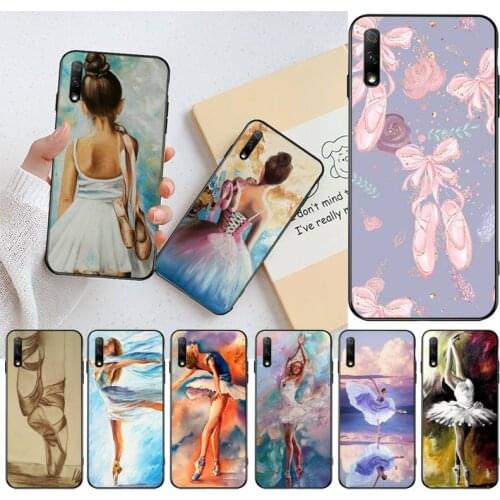 YJZFDYRM Love Ballet Dancer Art Girl Soft black Phone Case for Huawei Honor 30 20 10 9 8 8x 8c v30 Lite view pro