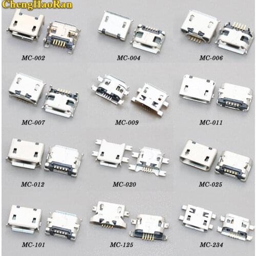 ChengHaoRan 12 Models Micro USB Connector 5Pin usb Jack Socket Female For Huawei/Lenovo/ZTE And Other Mobile Tabletels