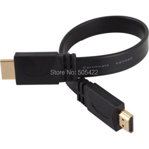 Black 0.3m 1.4a HDMI 1.4V 1080P HD Ethernet 3D Soft Flat Cable for HDTV DVD