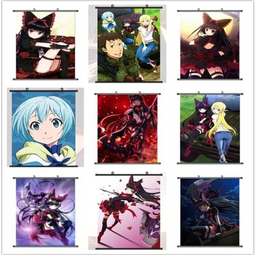 Coscase Anime Gate Jieitai Kano Chi nite, Kaku Tatakaeri Rory Mercury Lelei La Lelena Home Decor Wall Scroll Decorative Poster