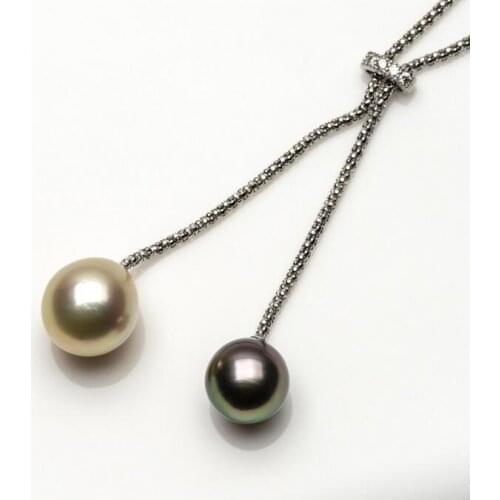 Free Shipping 10.2-13mm Multicolor South Sea Tahitian Cultured Pearl Long Necklace 925 Silver