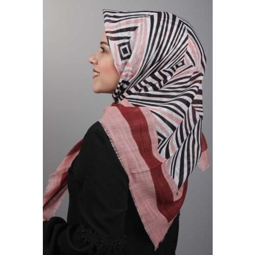 ERBİL PATTERNED LINEN FLAMLI SCARF-DESEN-04-RENK-14