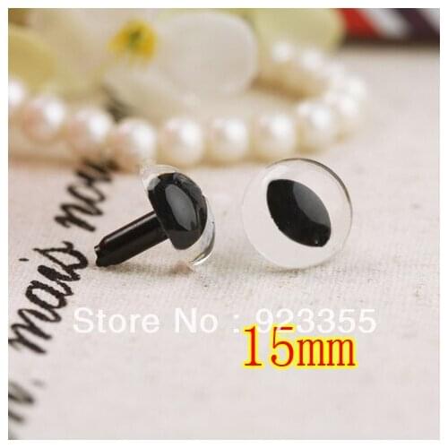 Fress ship >>>100pcs 15mm transparent plastic teddy bear/toy eyes/cat eye /Dolls eyes + safety backs