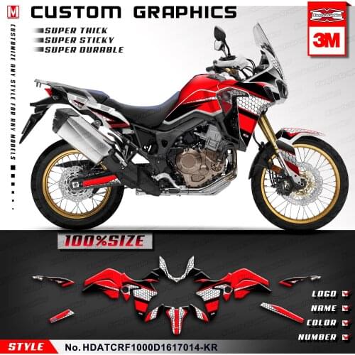 KUNGFU GRAPHICS Waterproof Stickers for Africa Twin CRF1000D CRF1000L 2016 2017, Style No. HDATCRF1000D1617014-KR