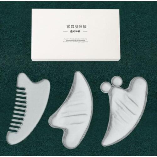 Horn crystal Gua sha Board plate transparent Massage Scrapers Tools For Face