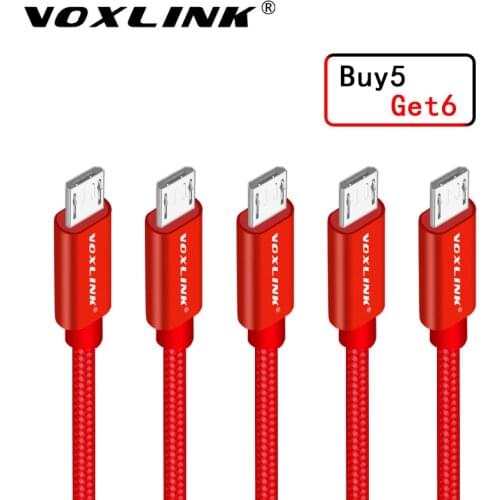 VOXLINK Micro USB Cable 2.4APhone Fast USB Charge Cable for Xiaomi Redmi Micro USB Charger Data Cable for Samsung Huawei Android