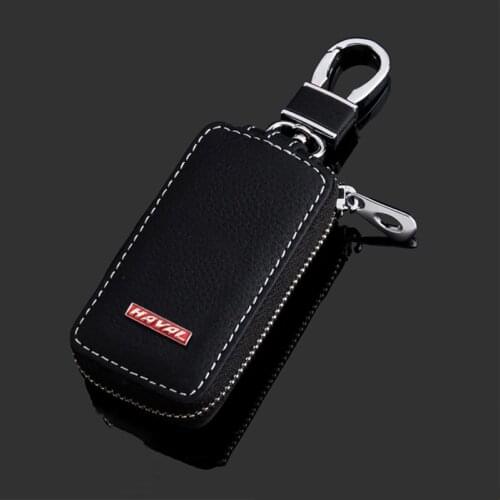 For Haval Toyota Geely Renault Opel Hyundai Daihatsu Ssangyong Audi Honda Alfa Romeo Dodge MG Leather Car Key Case With Logo