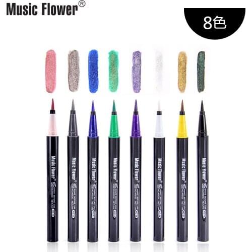 Hot Selling Music Flower 8 Colors Thick Black Waterproof And Sweatproof Not Smudge Eyeliner M5030 Makeup Cosmetic Gift for Women