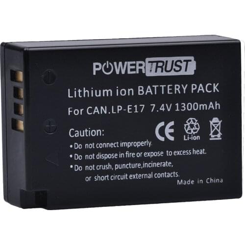 PowerTrust 1Pcs 1300mAh LP-E17 LPE17 LP E17 Lithium Ion battery for Canon EOS M3 M5 750D 760D 800D T6i T6s 8000D Kiss X8i Camera