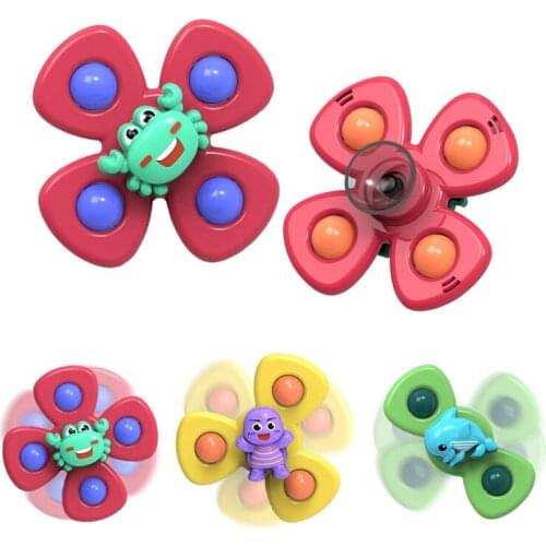 Cartoon Sucker Spinning Fidget ABS Animal Gyro Toy Infant Kids Educational Fingertip Gifts Relief Stress Spinner Games Droship