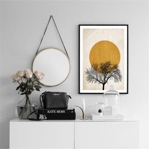 Nordic Winter Morning Sun Wall Art Canvas Painting Simple Posters and Prints Decor Picture For Girl Bedroom Modern Home Decor