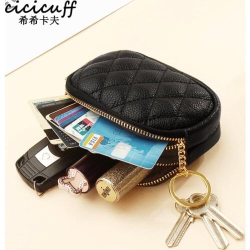 2021 New Womens Coin Purse Small Wallets Party Gift Short Card Holder Female Genuine Leather Short Double Zipper Money Bag Mini