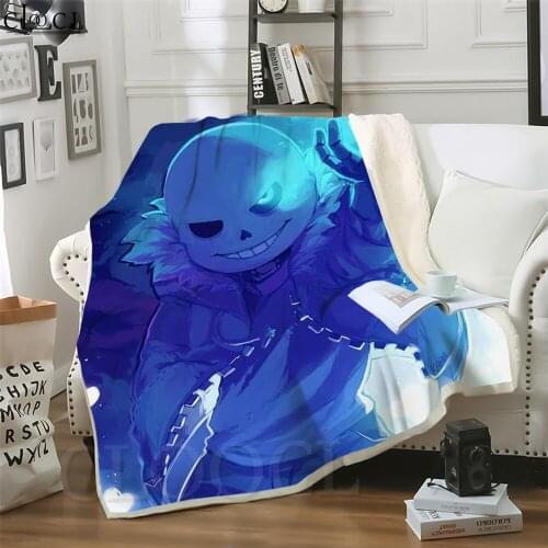 Anime Blanket Games Undertale Sans 3D Printed Throw Double Layer Blanket Teenager Home for Sofa Office Nap Travel Aldult Quilts