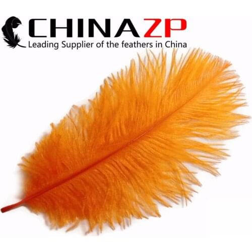 Wholesale in CHINAZP Factory 200pcs/lot Size 35-40cm(14-16inch) High Quality Dyed Gold Large Ostrich Feathers