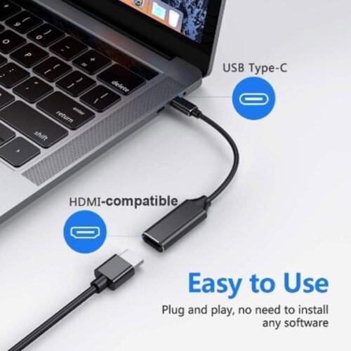USB-C HDMI Adapter Video Cables USB-C Type C To HDMI-compatible HD TV Adapter USB 3.1 4K Converter For PC Tablet Mobile Phone