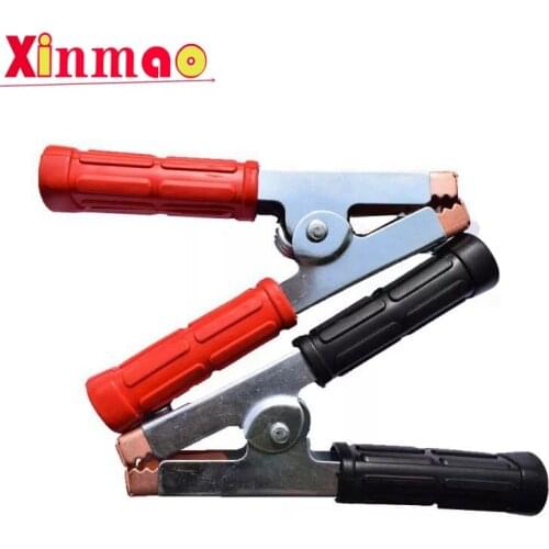 1/2 PCS NOW Non Slip Handle 500A Spring Loaded Crocodile Clip Welding Earth Clamp Red Black 500A