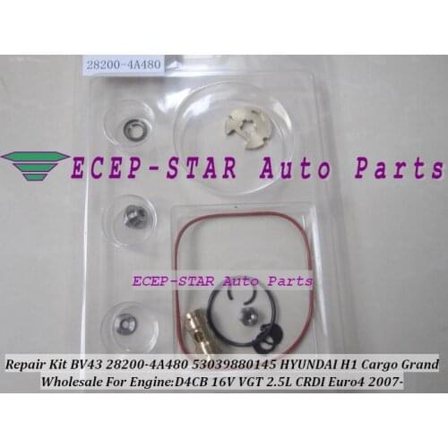 Turbo Repair Kit rebuild BV43 28200-4A480 53039880145 Turbocharger For HYUNDAI H-1 Cargo Travel Grand Starex CRDI D4CB 16V 2.5L