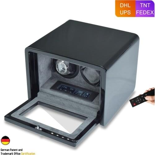 Luxury Automatic Watch Winder with 2 Slot Watches Box Quiet Japanese Mabuchi Motor LCD Control Watch Winding Storage Case