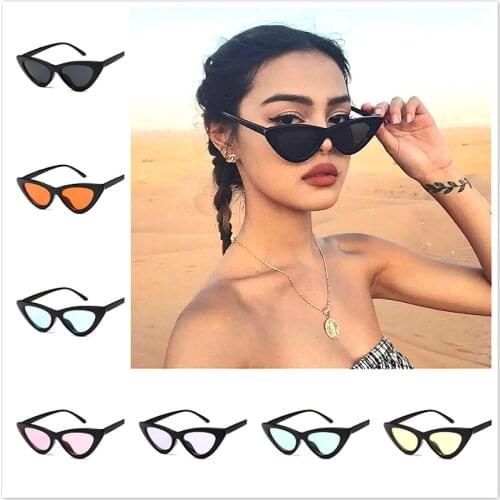 2021 New Retro Cat Eye Sunglasses Women Vintage Brand Shades Black Red Color Sun Glasses For Female Fashion Designer