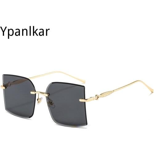 New Rimless Sqaure Sunglasses Womens Sunglasses Brand Designer 2021 New Fashion Frameless Glasses UV Shades For Women