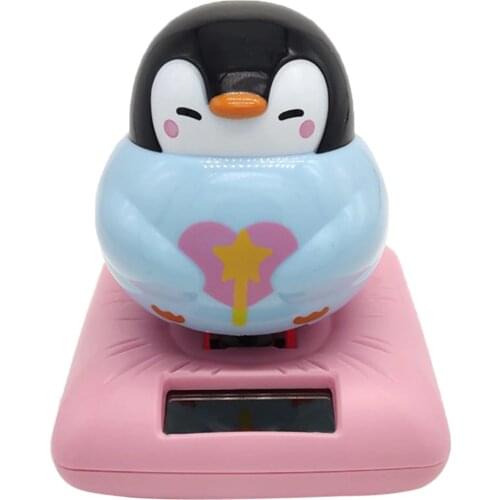 Solar Powered Dancing Penguin Animal Figure Bobble Head Toy, Home Desk Decoration