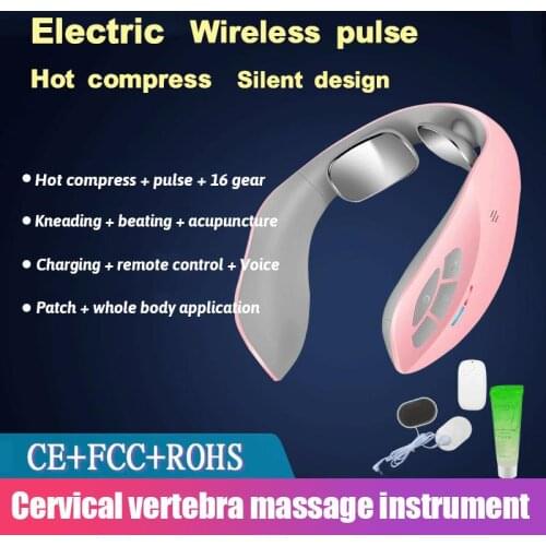 Smart Wireless Electric Neck Massager Heating Pain Relief Health Care Relaxation Cervical Vertebra Physiotherapy Massger