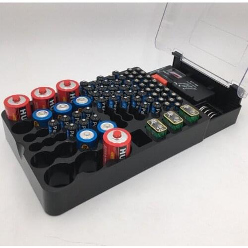 Universal Battery Organizer Holder, 93 Batteries Storage Containers Box Case N0PB