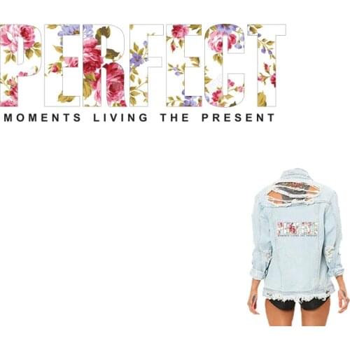 New Design Flower Letter Patch Iron On Clothes Diy A-level Washable Print On T-shirt Heat Transfer Decoration Appliqued Y-153