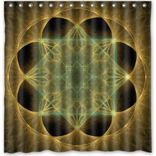Hexagram Waterproof Shower Curtain Custom Polyester Bathroom Curtains Cortina Ducha With Hooks 71*71 inch Drop Shipping