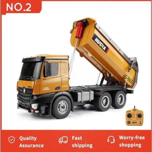 1:14 Huina Rc Truck Tractor Caterpillar Alloy Engineering Car 2.4Ghz Renmote Controll Car 10 Channel Rc Dumper Toys for Boys
