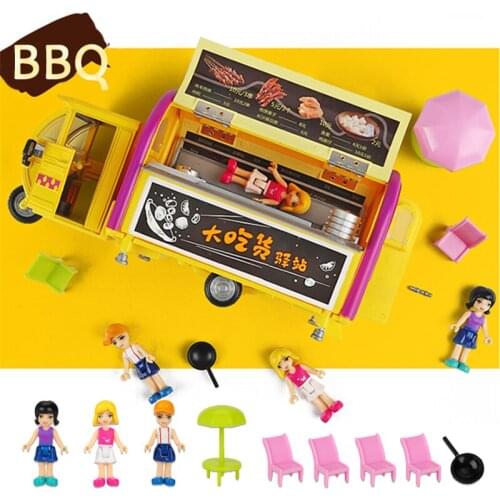 1:20 Simulation Barbecue Kids Pretend Play Food Kitchen Toys Multi-door Alloy Mobile BBQ Car Scene Childrens Play House Toy