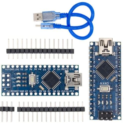 10set = 10pcs Nano 3.0+10pcs USB Cable ATmega328 Mini-USB Board CH340G for Arduino