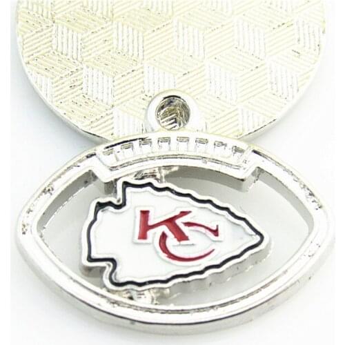 10pcs Alloy Enamel Football KC Team Dangle Charms Pendant Fit DIY Earrings Bracelet Necklace Making