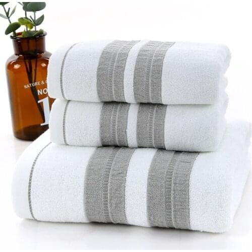100% Cotton 3pcs/set Towel Sets Beach Bath Towels for Adults Luxury Brand High Quality Soft 2pcs Face Towels drop shipping
