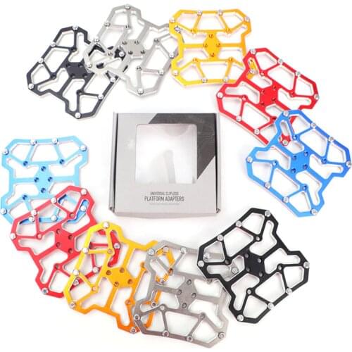 2PCS MTB Mountain Bicycle Clipless Pedal Platform Adapters for SPD Shimano KEO Pedal Platform Aluminum alloy Bicycle bike pedals