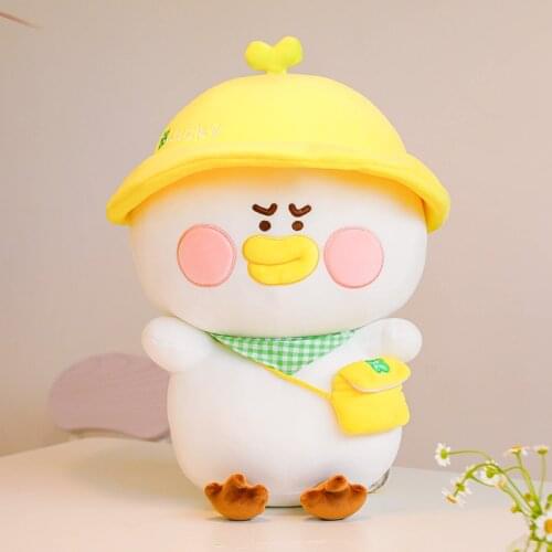 25/35/45cm Funny Duck Plush Toys Lovely Animal Duck Turn to Flower Frog Pillow Stuffed Soft Baby Dolls Cartoon Birthday Gift