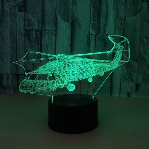 Helicopter 3d Lamp Multi Color Remote Control Touch Led Moderne Desk Lamp Creative Gift Aircraft 3d Small Table Lamps
