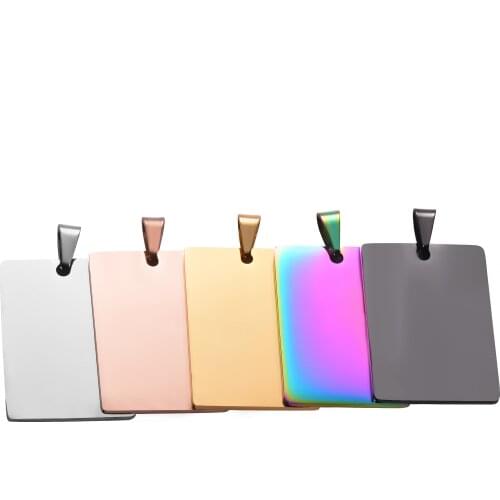 5Pcs Rectangle Stainless Steel Blank Stamping Tags Pendants Jewelry Wholesale Findings 28mm×40mm