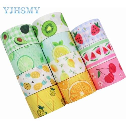 5 yards Fruit Watermelon Cherry Avocado Printing Heat Transfer Ribbon Ribbon Thread Rib Ribbon Ribbon Mobile Phone Strap