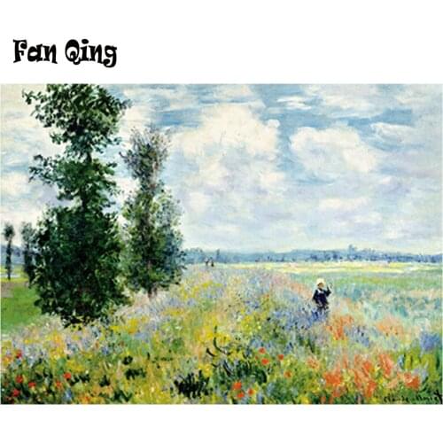 DIY 5d Diamond Painting Poppy field monet Diamond Mosaic Cross stitch full Square/ Round Diamond Rhinestone Home decor picture