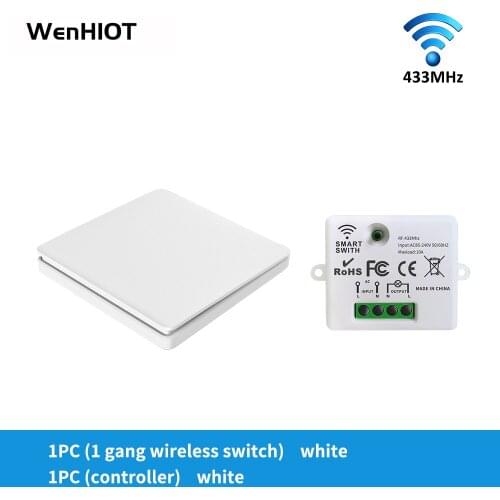 WENIOT Wireless remote controller Switch no battery required waterproof LED light switch 1gang 1way 86 type Wireless Wall Switch