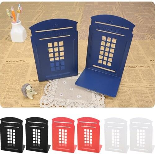 2pcs Vintage Telephone Bookends Heavy Duty Metal Book Holder Desktop Book Holder School Stationery Office Accessories
