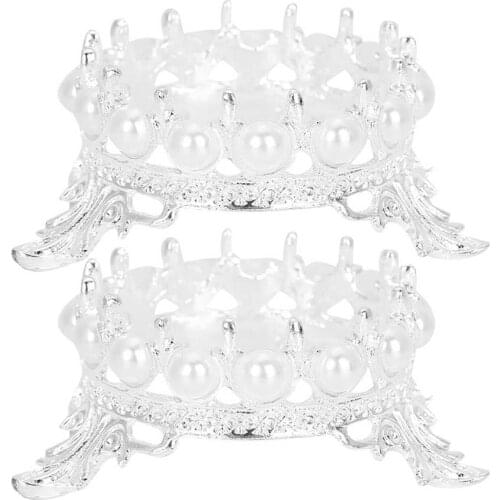 Nail Pen Holder Nail Retro Embossed Crown Pen Holder Light Therapy Pen Storage Rack 2pcs Nail Display