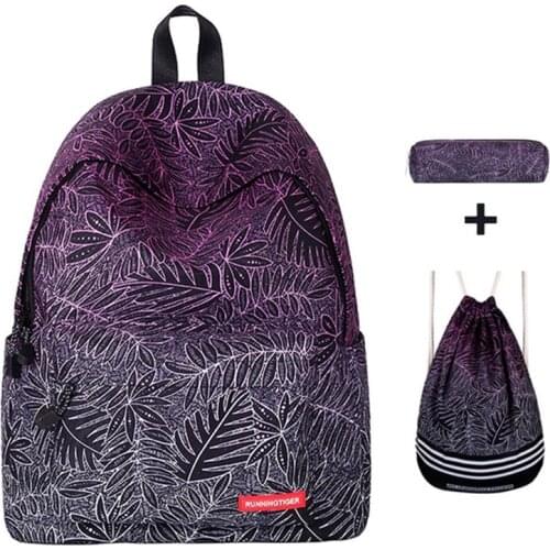 Kids Girls School Backpack Set 3 in 1 Bookbag+Drawstring Bags+Pencil Case Water-Resistant Children Elementary School Bags Girls