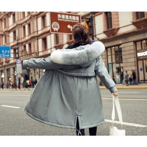 Long Down Parka Winter Thicken Warm 90% White Duck Down Coats Womens Raccoon Fur Collar Down Jacket Female Hooded Warm Overcoat