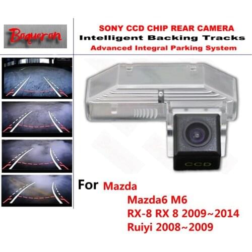 For Mazda 6 Mazda6 M6 RX-8 RX 8 Ruiyi 08~14 CCD Car Backup Parking Camera Intelligent Tracks Dynamic Guidance Rear View Camera