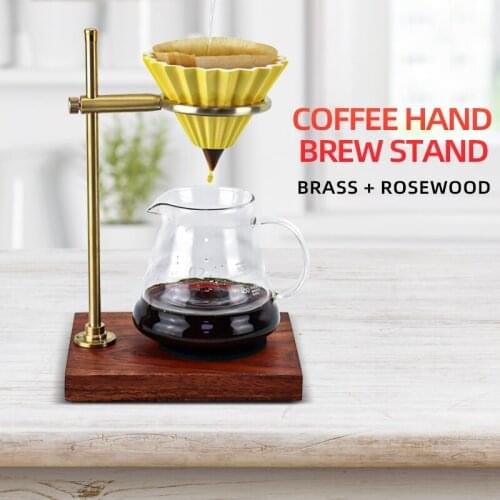 Pour-Over Coffee Dripper with Wood Stand - Heavy-Duty - Adjustable height