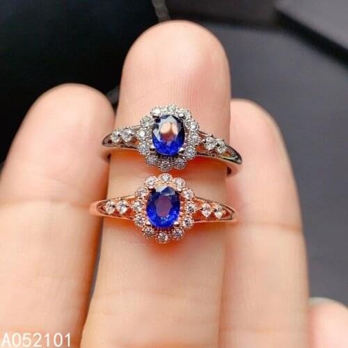 KJJEAXCMY fine jewelry S925 sterling silver inlaid natural sapphire new girl lovely gemstone ring support test Chinese style
