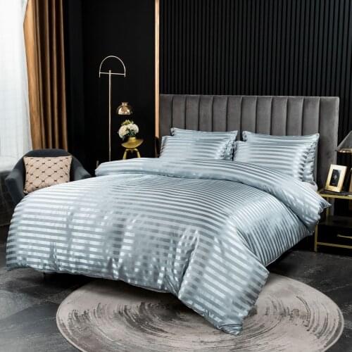 Stripe Bedding Set Comfortable Duvet Cover With Pillow Quilt Cover Single Double Queen Size